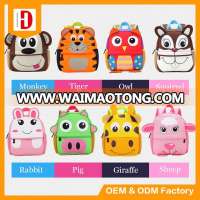 2017 Kawaii Animal Cartoon Neoprene Kids School Bags Of Latest Designs For Children