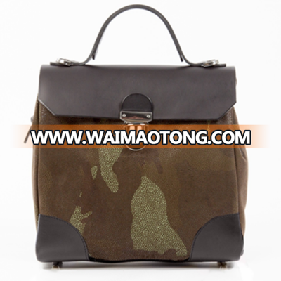 Custom design hiking leather backpack for women