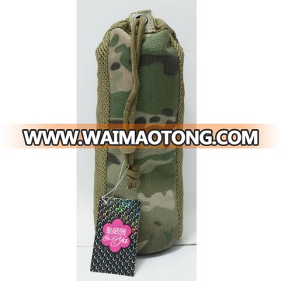 Military tactical drawstring water bottle pouch bag alcohol wine bottle bag camouflage bottle bag