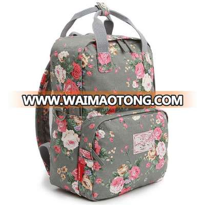 Hot sale flower printing China OEM Bag Factory Floral Backpack for Women College